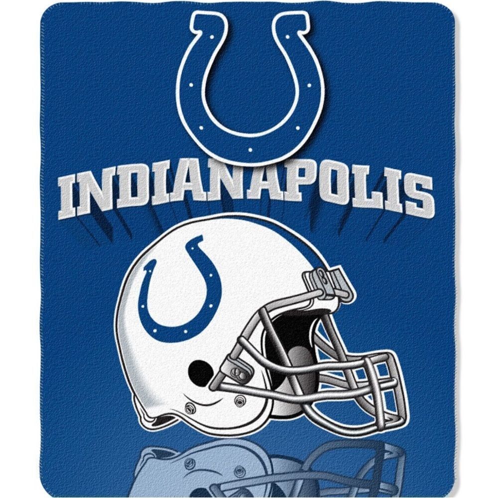 NFL Indianapolis Colts Gridiron Fleece Throw, 50-Inches X 60-Inch…